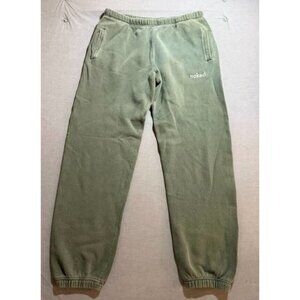 Naked Pants Adult Large Green Logo Drawstring Sweat Pants Made In‎ Canada 34x30.
